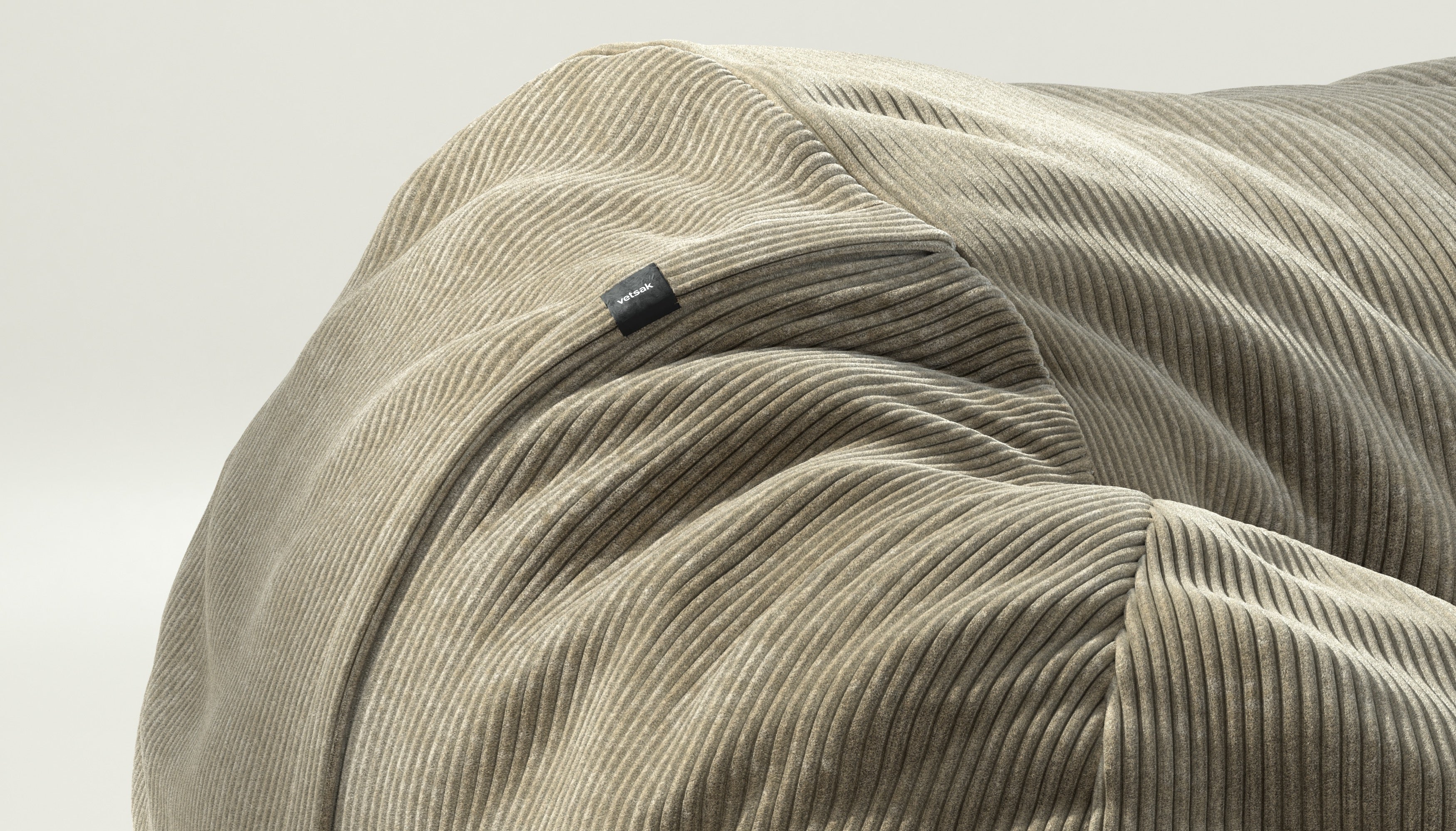 vetsak | Cover Zitzak Large - Cord Velour - Khaki - Image 3