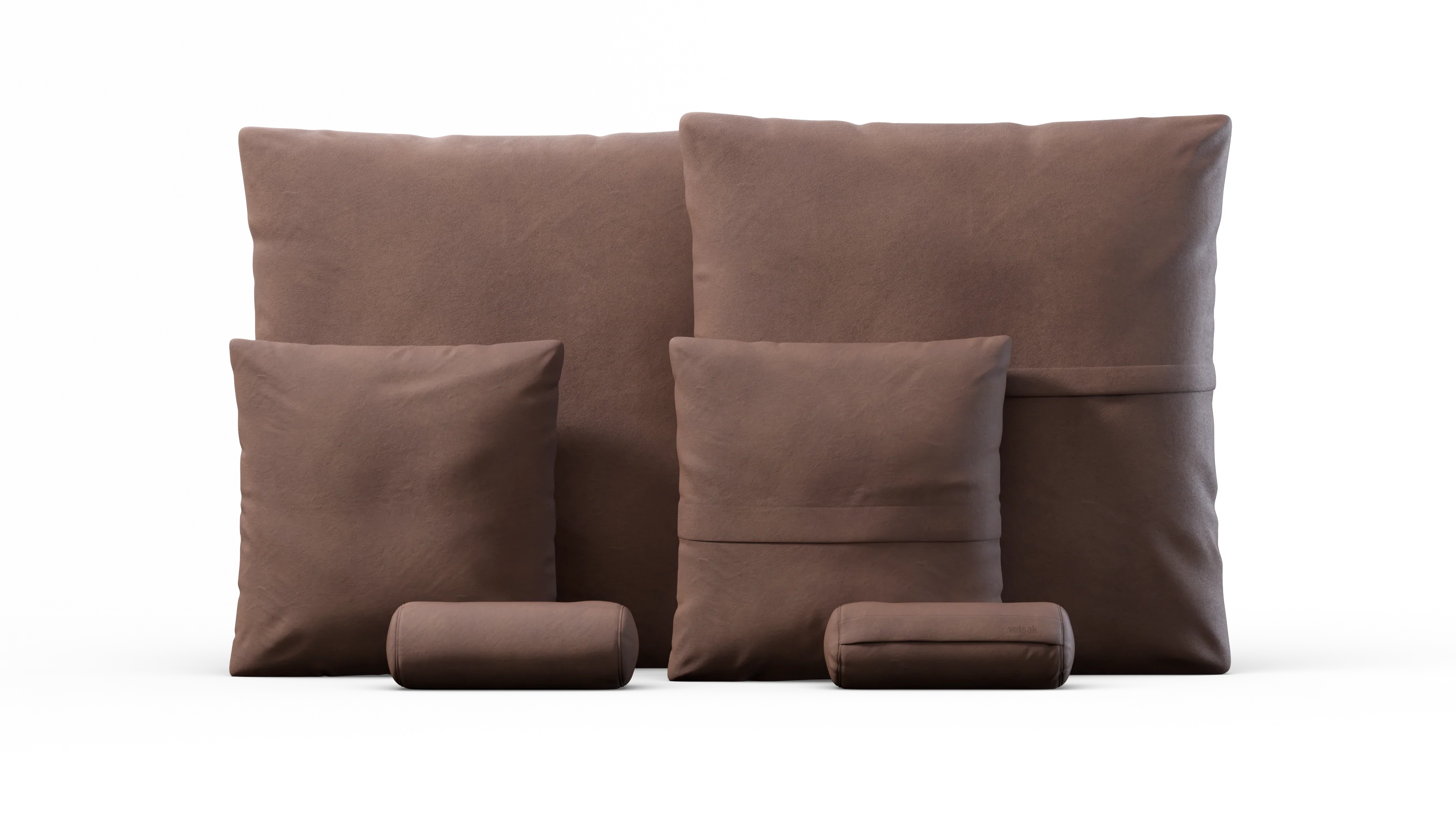 Pillow Set 3 - Leather - Stone