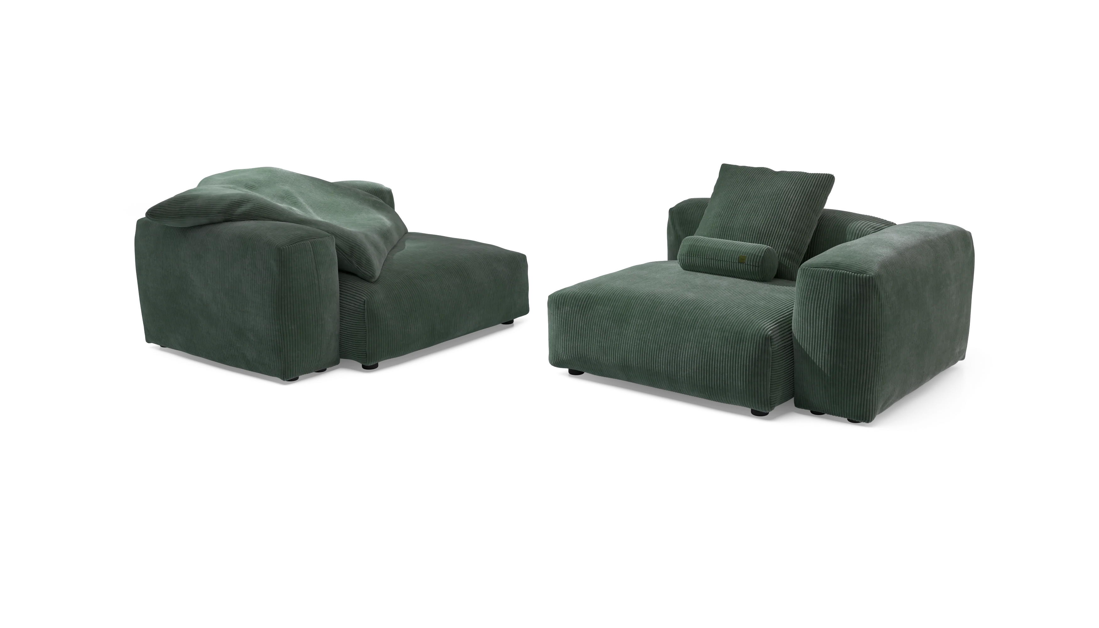 vetsak | Sofa Set 02 Large - Cord Velour - Hunter | Modulaire Sofa | 3.5 Zits | Big Sofa - Image 4