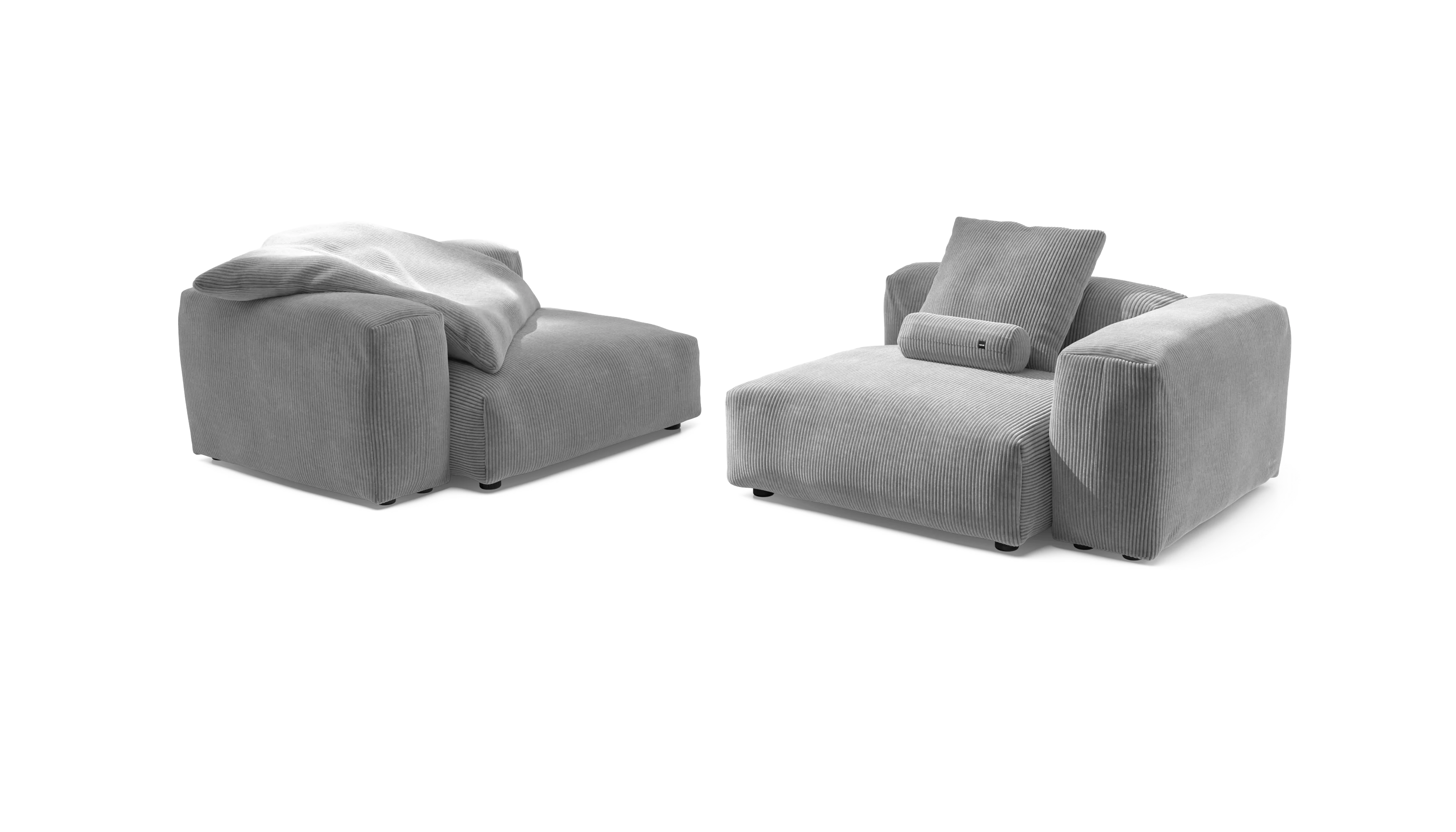 vetsak | Sofa Set 02 Large - Cord Velour - Light Grey | Modulaire Sofa | 3.5 Zits | Big Sofa - Image 3