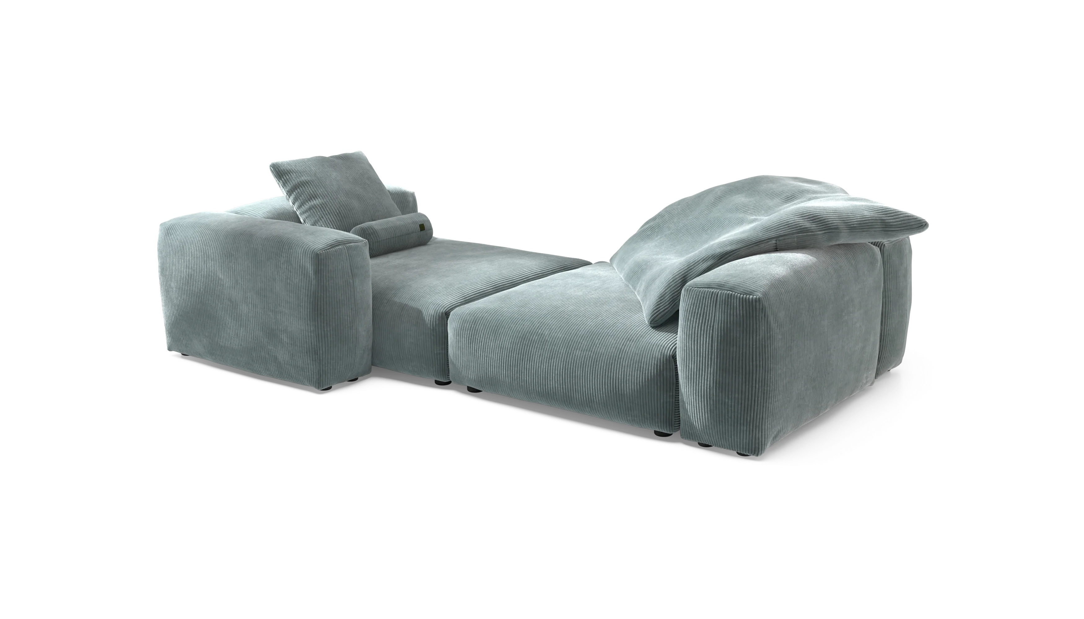 vetsak | Sofa Set 02 XLarge - Cord Velour - Mint | Modulaire Sofa | 3.5 Zits | Big Sofa - Image 4