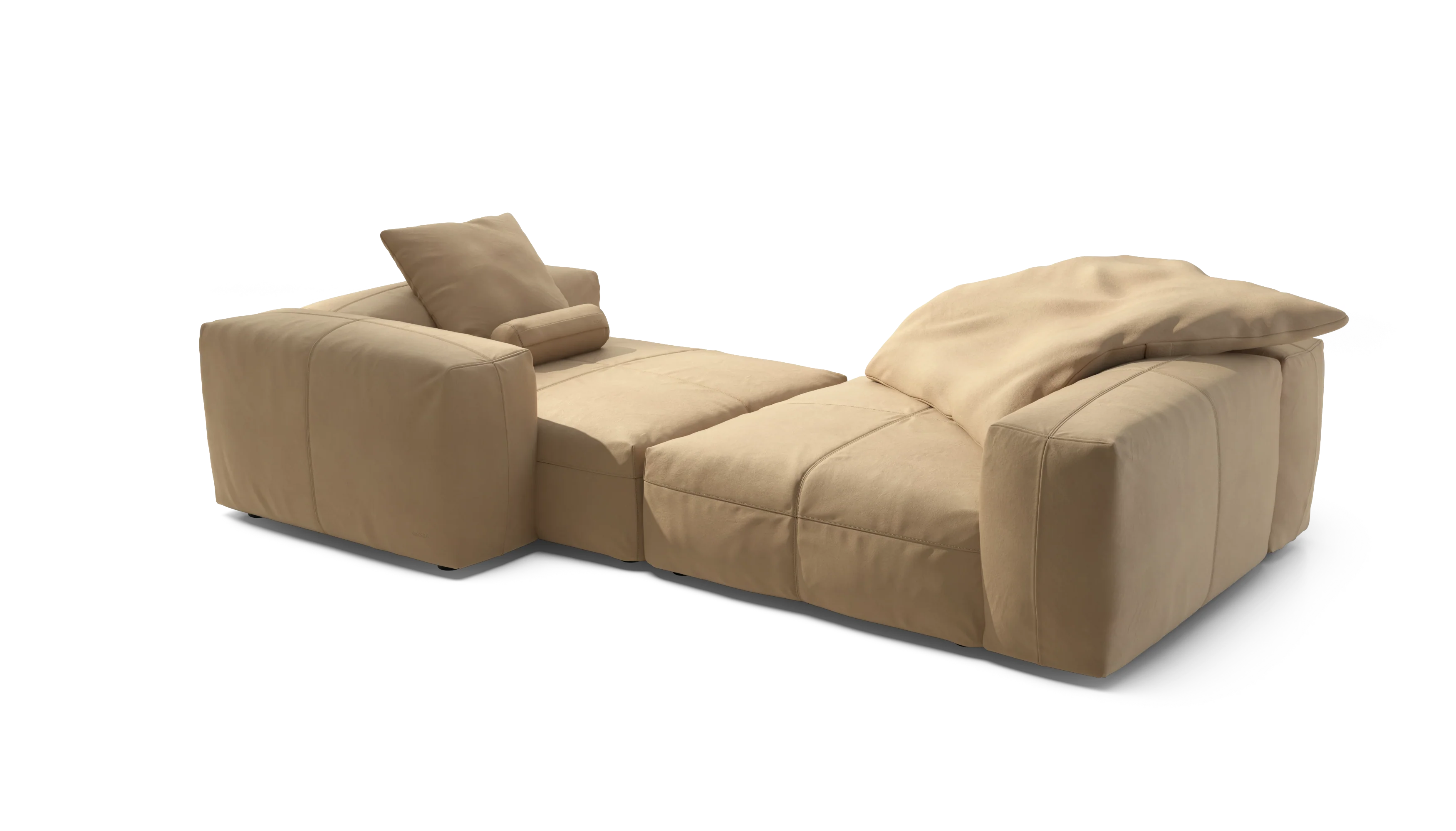 vetsak | Sofa Set 02 XLarge - Leather - Beige | Modulaire Sofa | 3.5 Zits | Big Sofa - Image 4