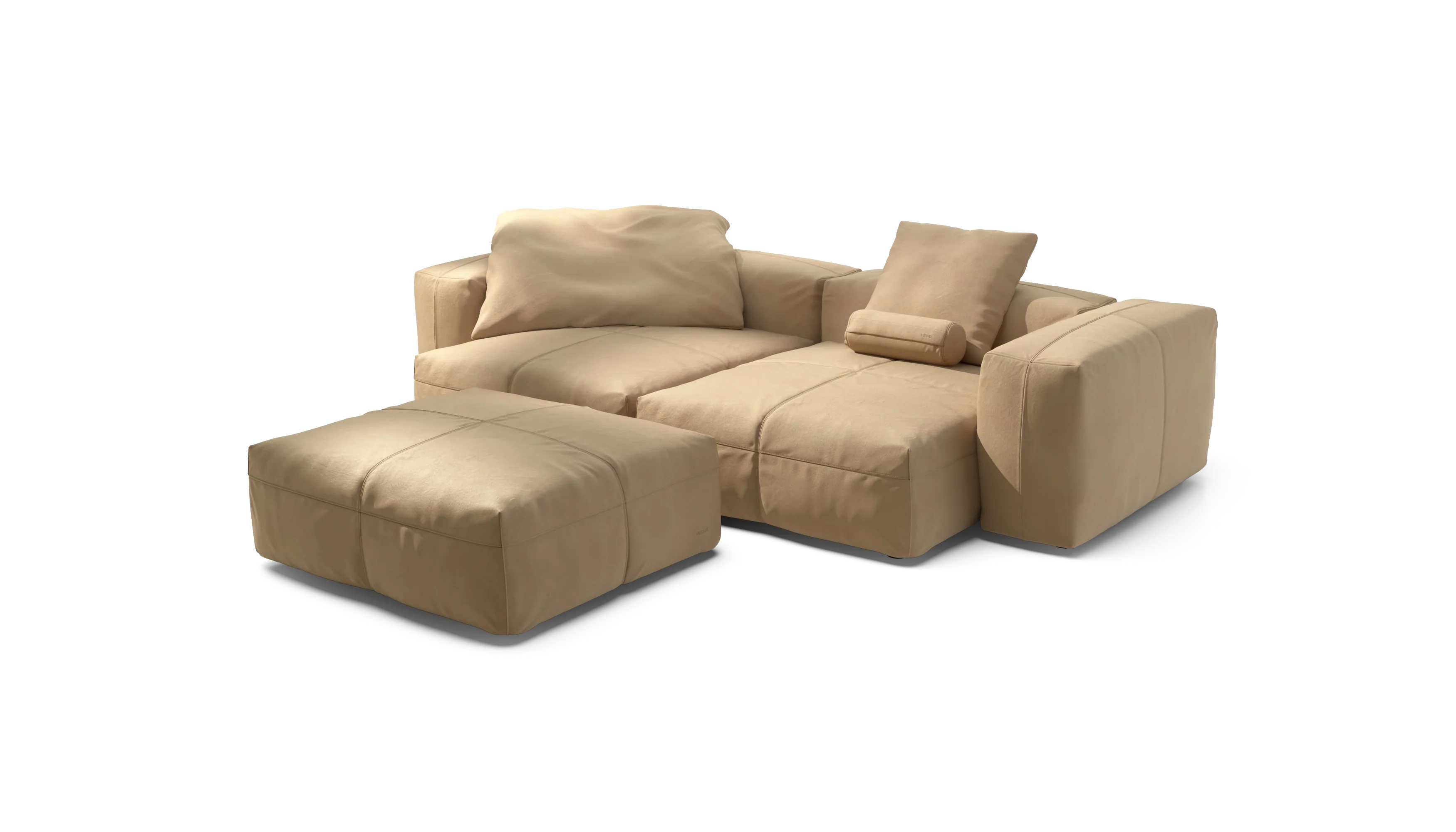 vetsak | Sofa Set 03 - Leather - Beige | Modulaire Sofa | 3.5 Zits | Big Sofa | Hoeksofa - Image 4