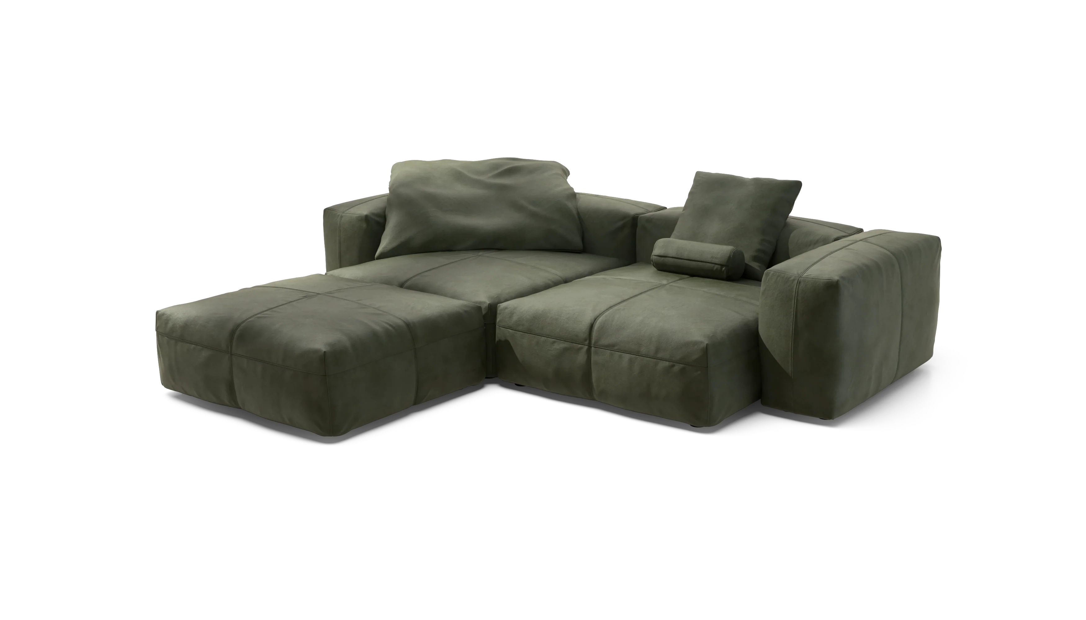 vetsak | Sofa Set 03 - Leather - Olive | Modulaire Sofa | 3.5 Zits | Big Sofa | Hoeksofa - Image 3