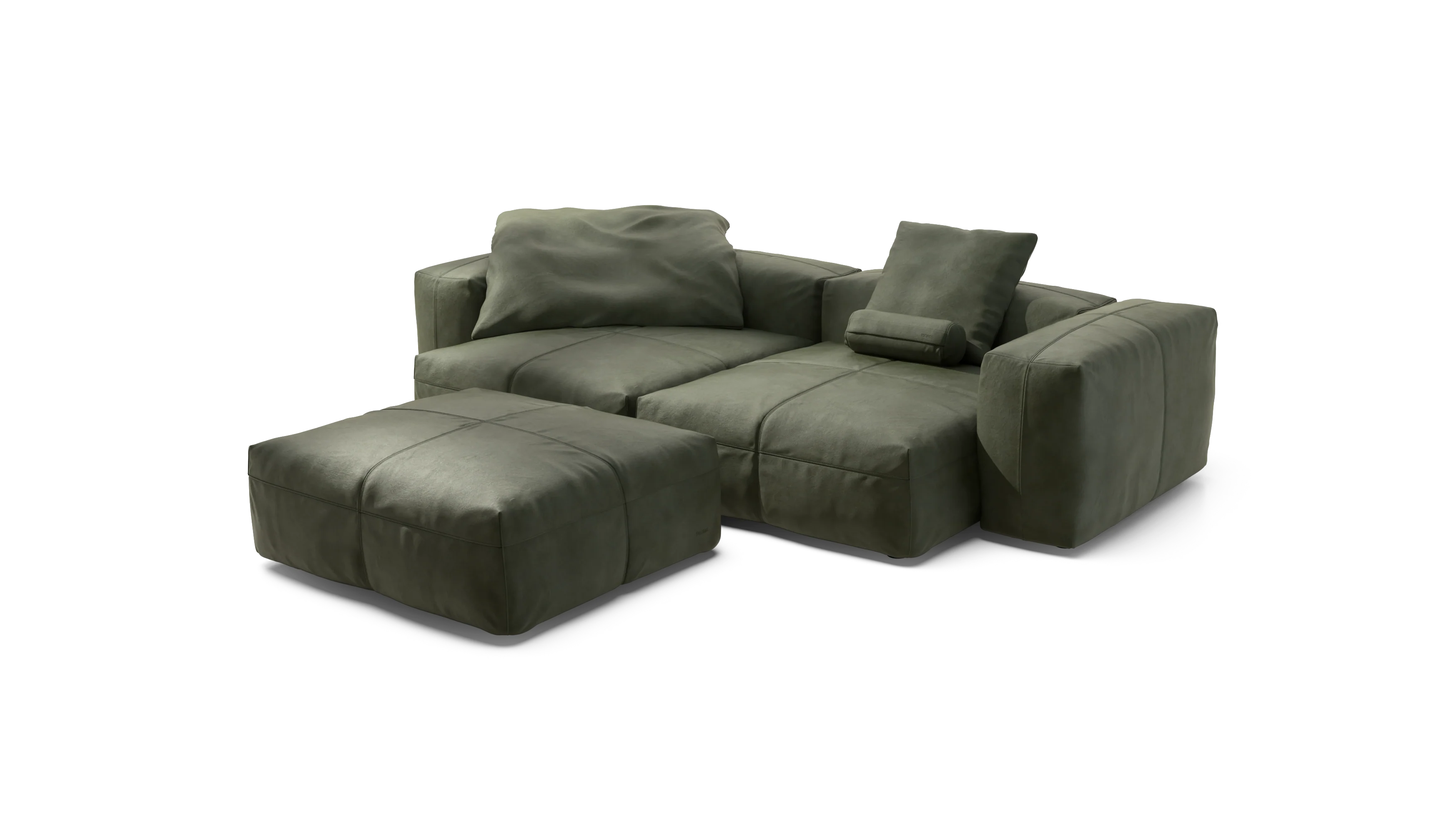 vetsak | Sofa Set 03 - Leather - Olive | Modulaire Sofa | 3.5 Zits | Big Sofa | Hoeksofa - Image 4