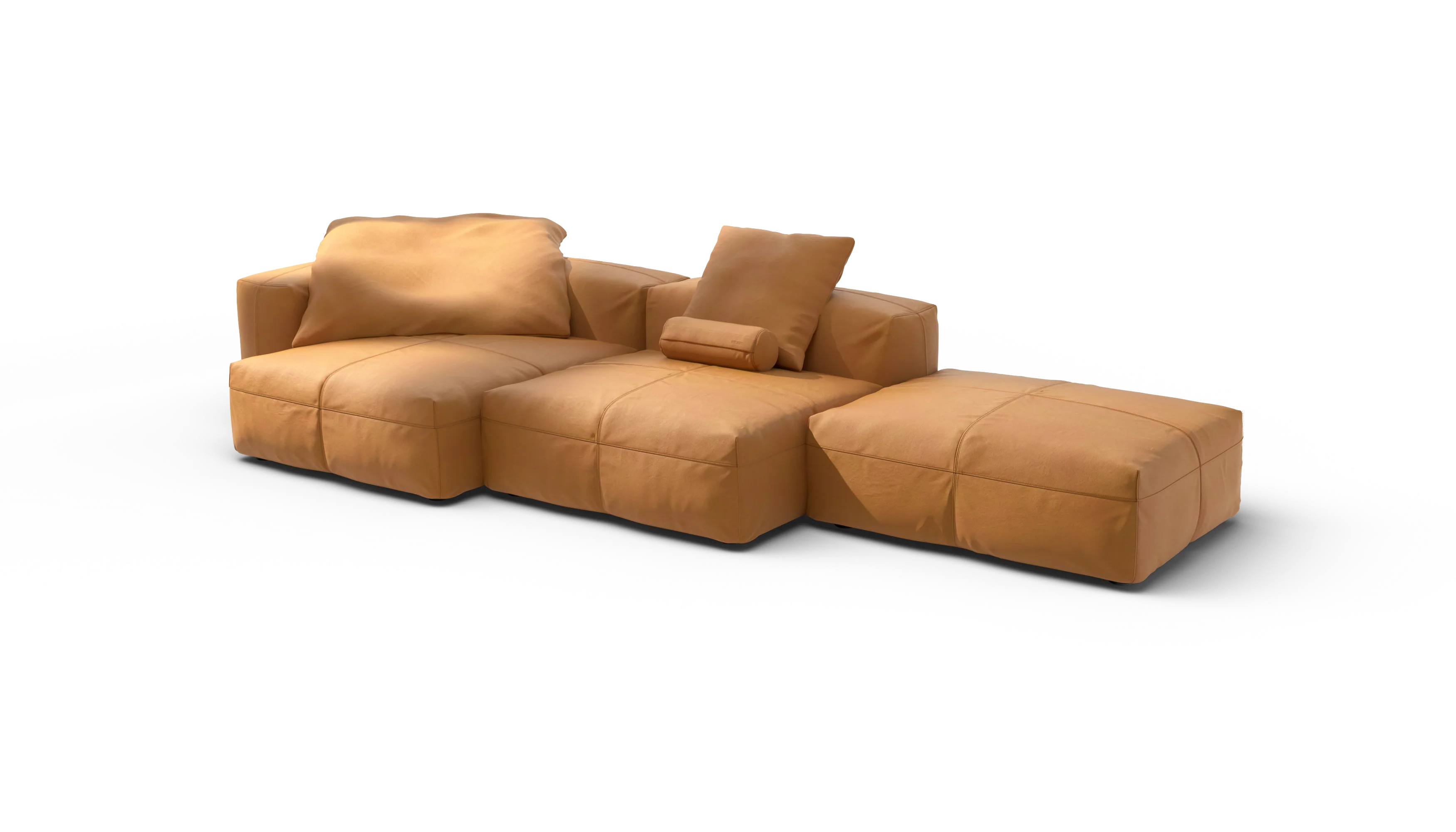 vetsak | Sofa Set 04 - Leather - Brown | Modulaire Sofa | 5 Zits | Big Sofa - Image 4