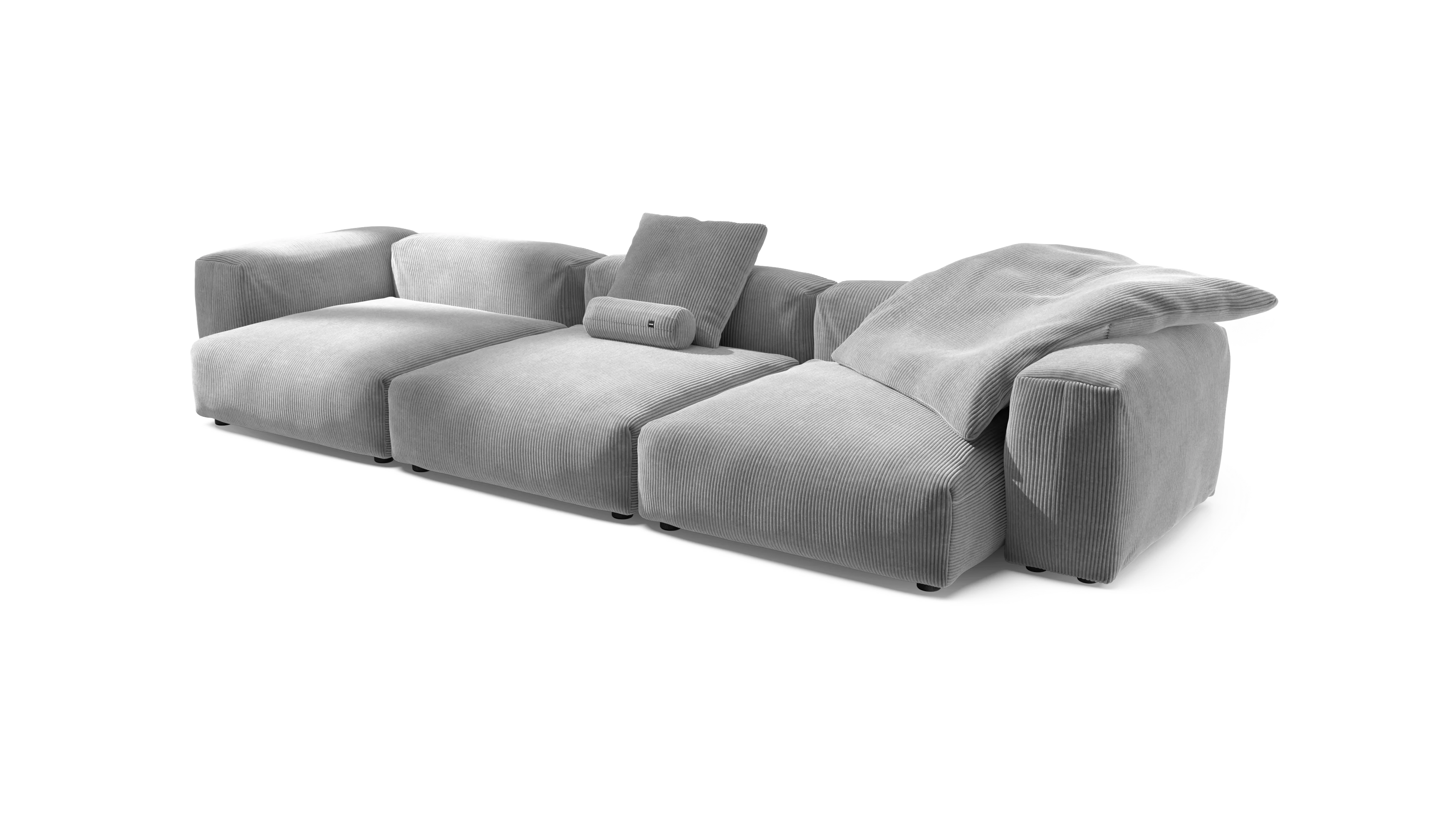 vetsak | Sofa Set 05 - Cord Velour - Light Grey | Modulaire Sofa | 5 Zits | Big Sofa | Hoeksofa - Image 3