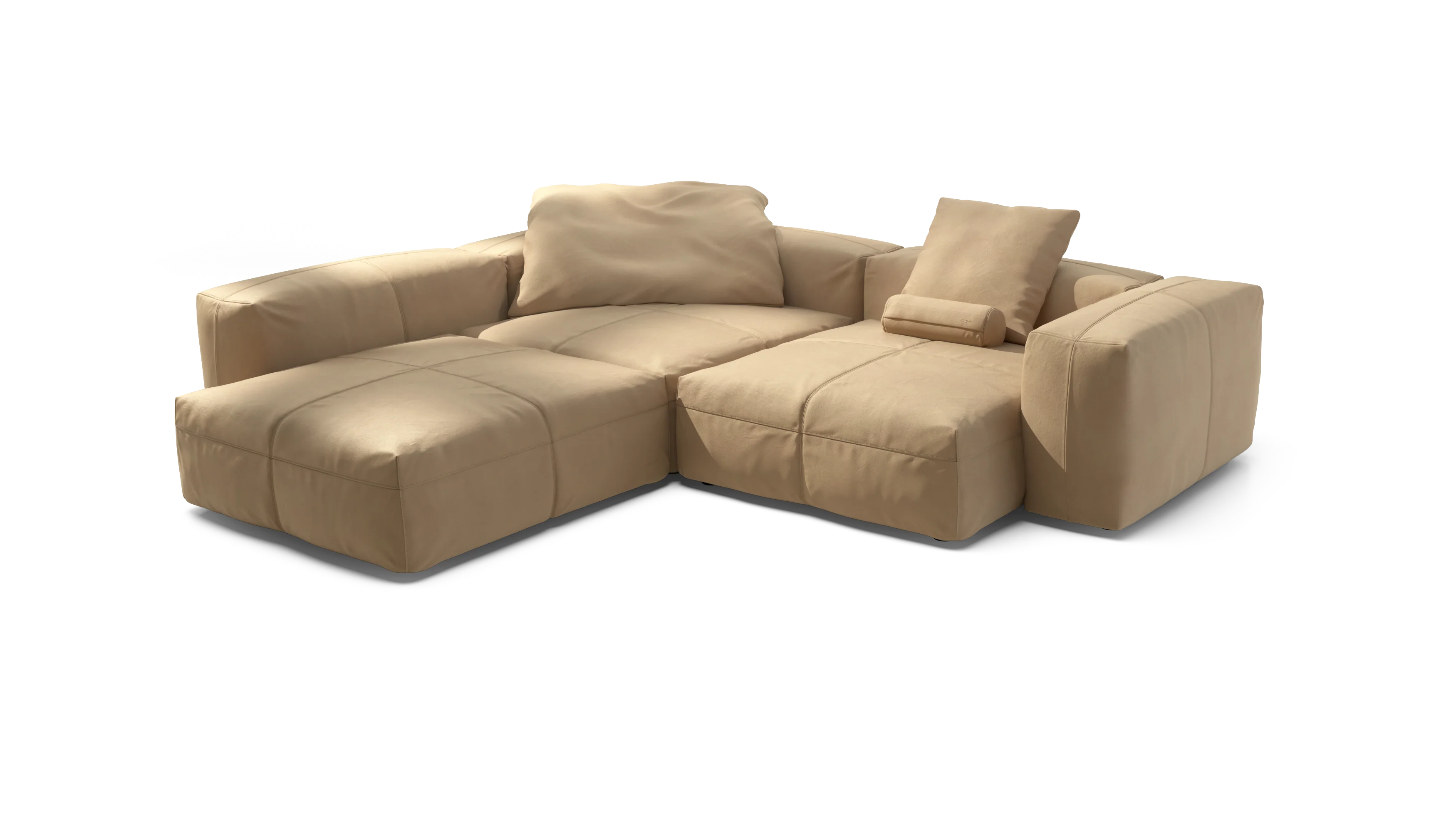 vetsak | Sofa Set 05 - Leather - Beige | Modulaire Sofa | 5 Zits | Big Sofa | Hoeksofa - Image 4