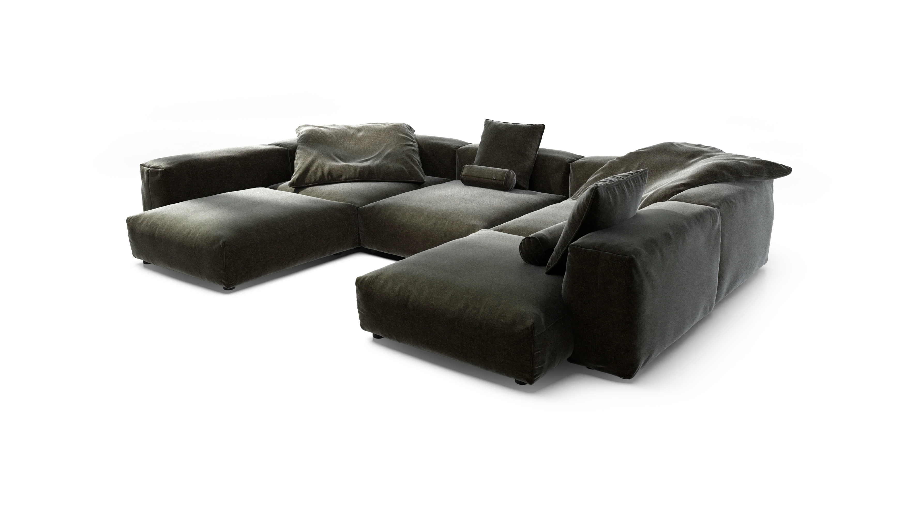 vetsak | Sofa Set 06 - Suave - Anthracite | Modular Sofa | 6.5 Seater | Big Sofa | U-Shape | Corner Sofa - Image 3