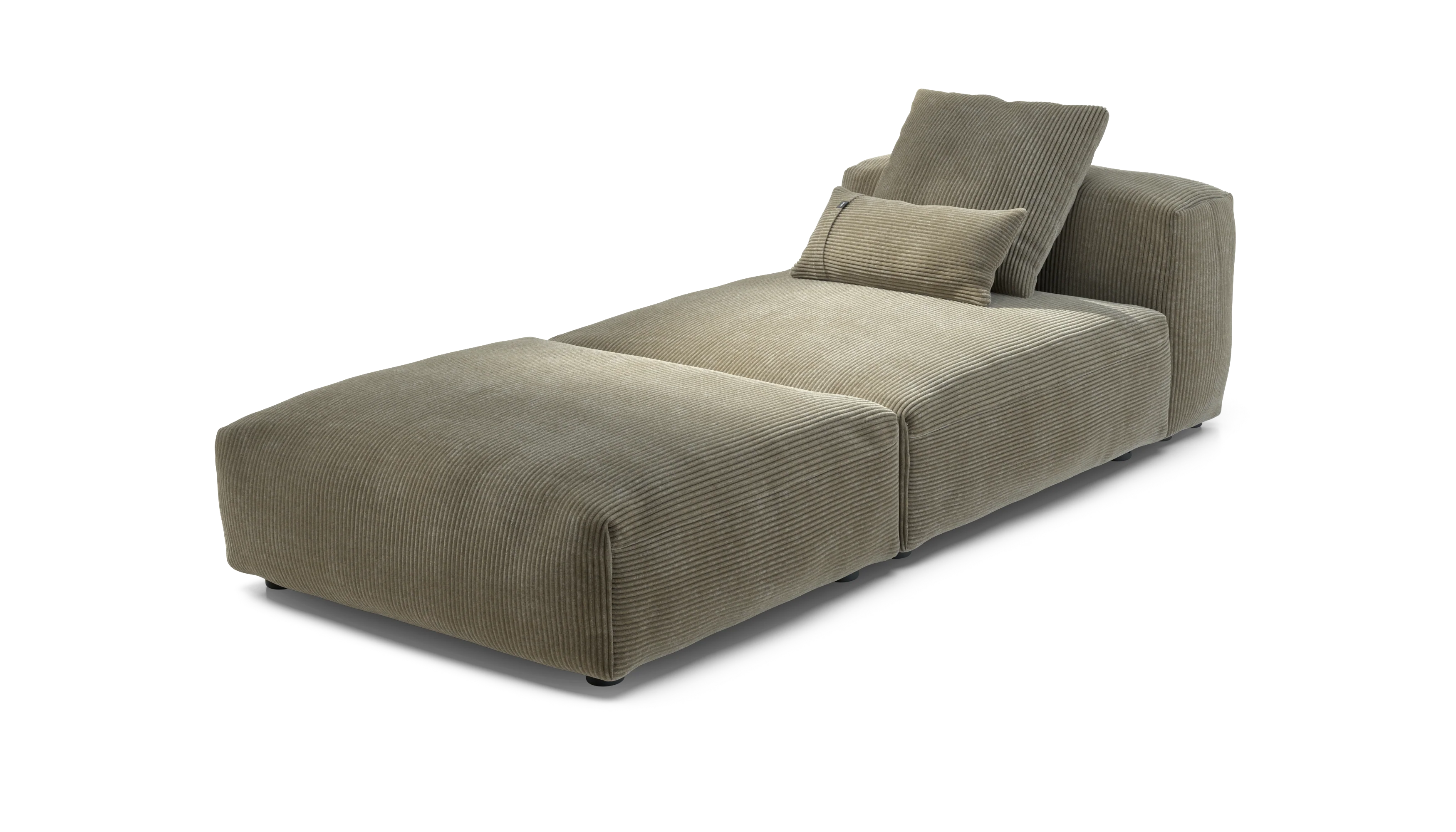 vetsak | Sofa Set 07 - Sun Lounger - Cord Velour - Khaki | Modulaire Sofa | 2 Zits | Daybed | Chaiselounge - Image 3