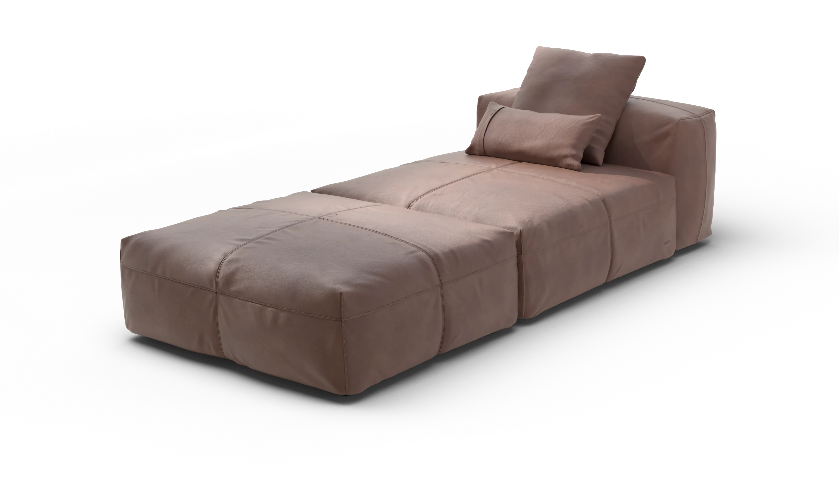 vetsak | Sofa Set 07 - Sun Lounger - Leather - Stone | Modulaire Sofa | 2 Zits | Daybed | Chaiselounge - Image 3