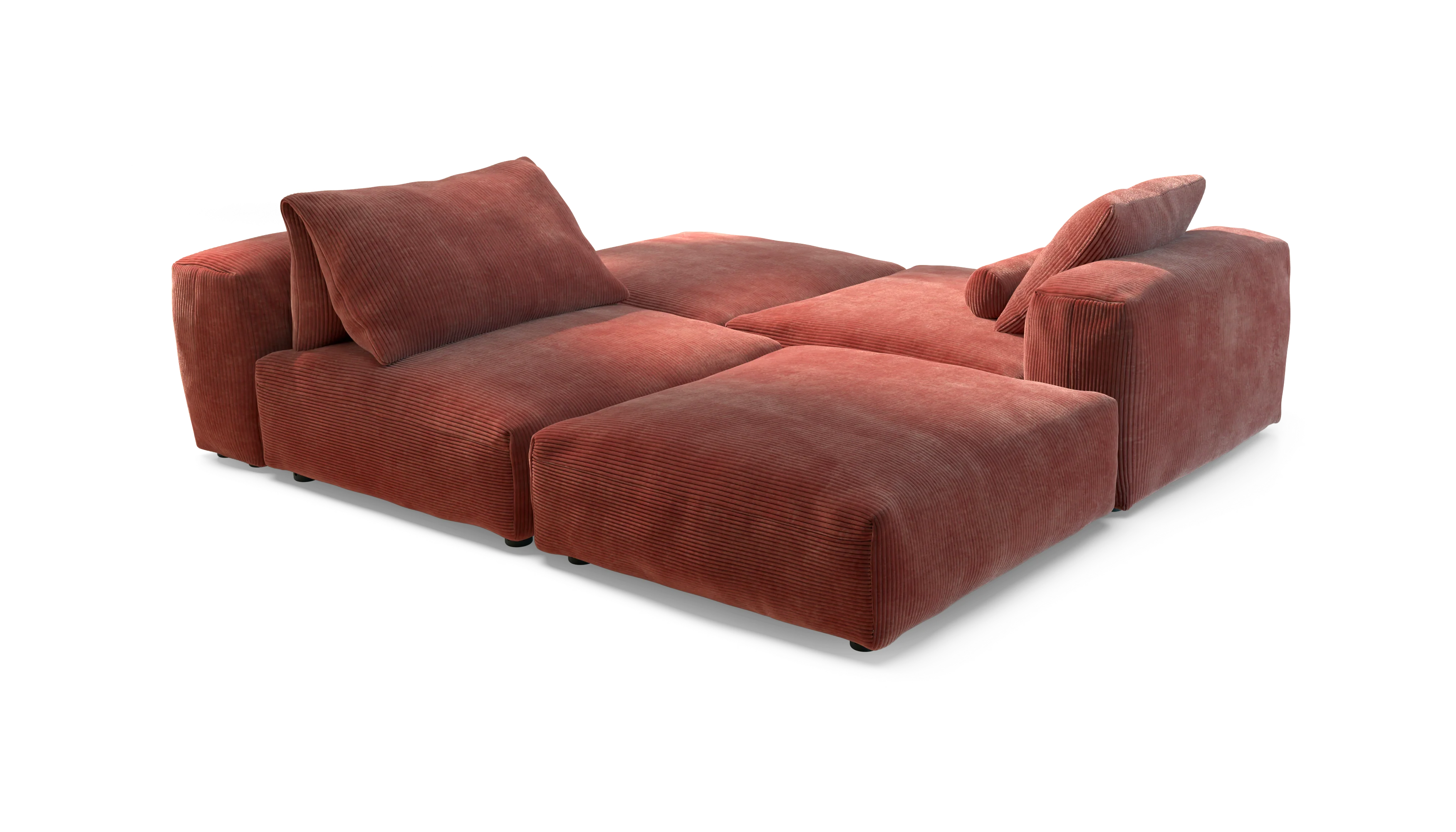 vetsak | Sofa Set 08 - Daybed - Cord Velour - Brick | Modulaire Sofa | 6 Zits | Outdoor Island | Double lounger - Image 3