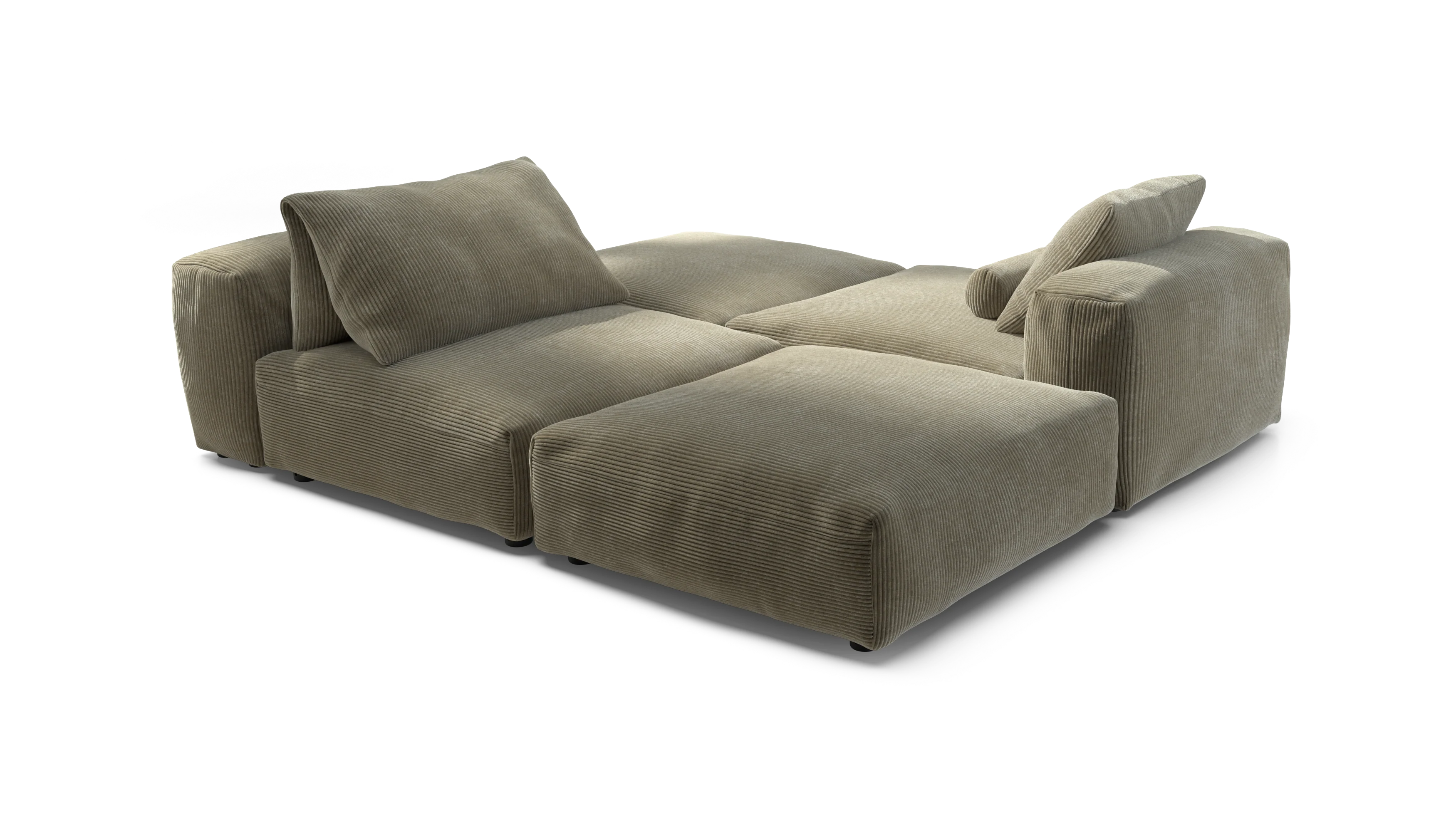 vetsak | Sofa Set 08 - Daybed - Cord Velour - Khaki | Modulaire Sofa | 6 Zits | Outdoor Island | Double lounger - Image 3