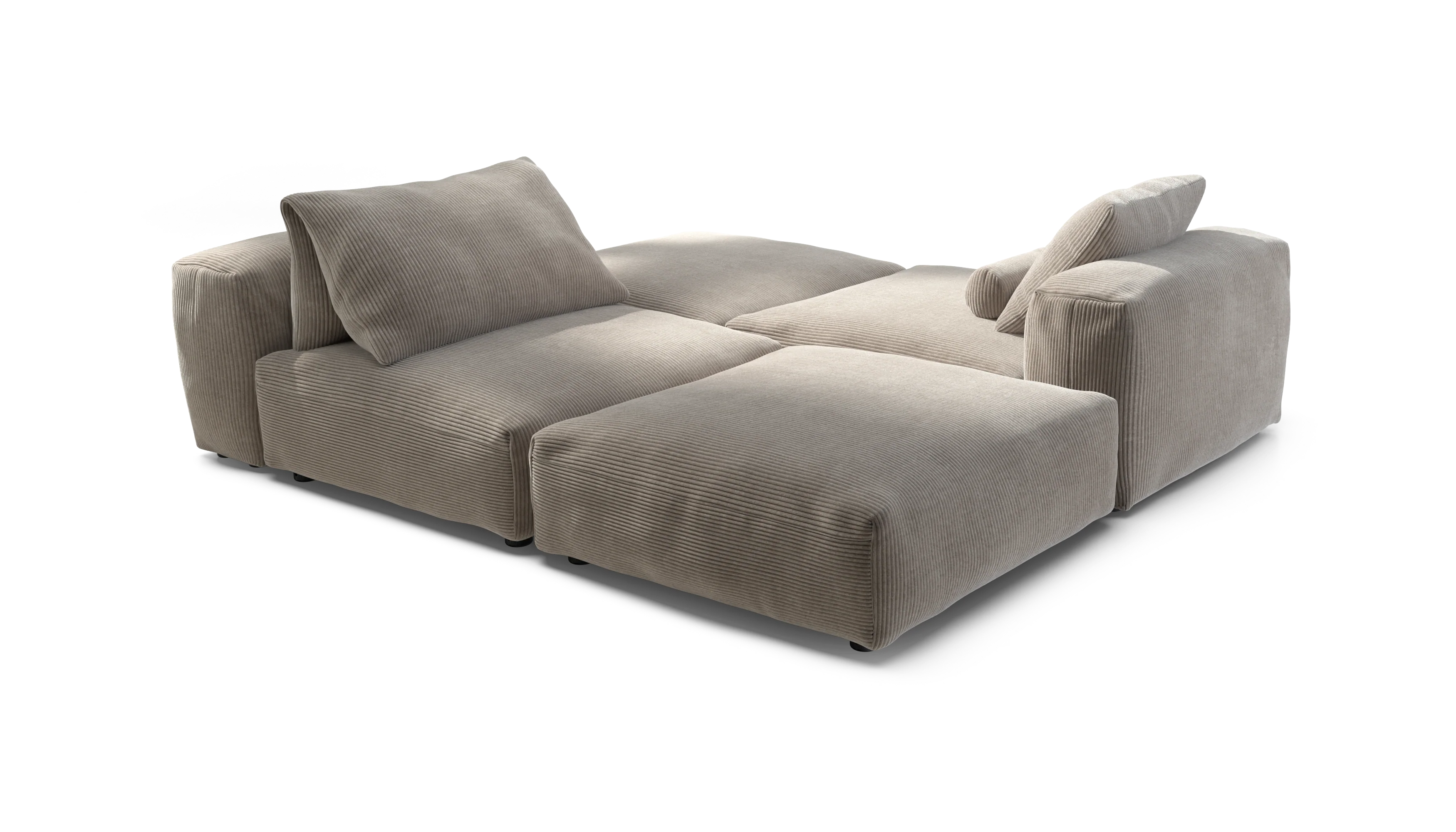 vetsak | Sofa Set 08 - Daybed - Cord Velour - Platinum | Modulaire Sofa | 6 Zits | Outdoor Island | Double lounger - Image 3