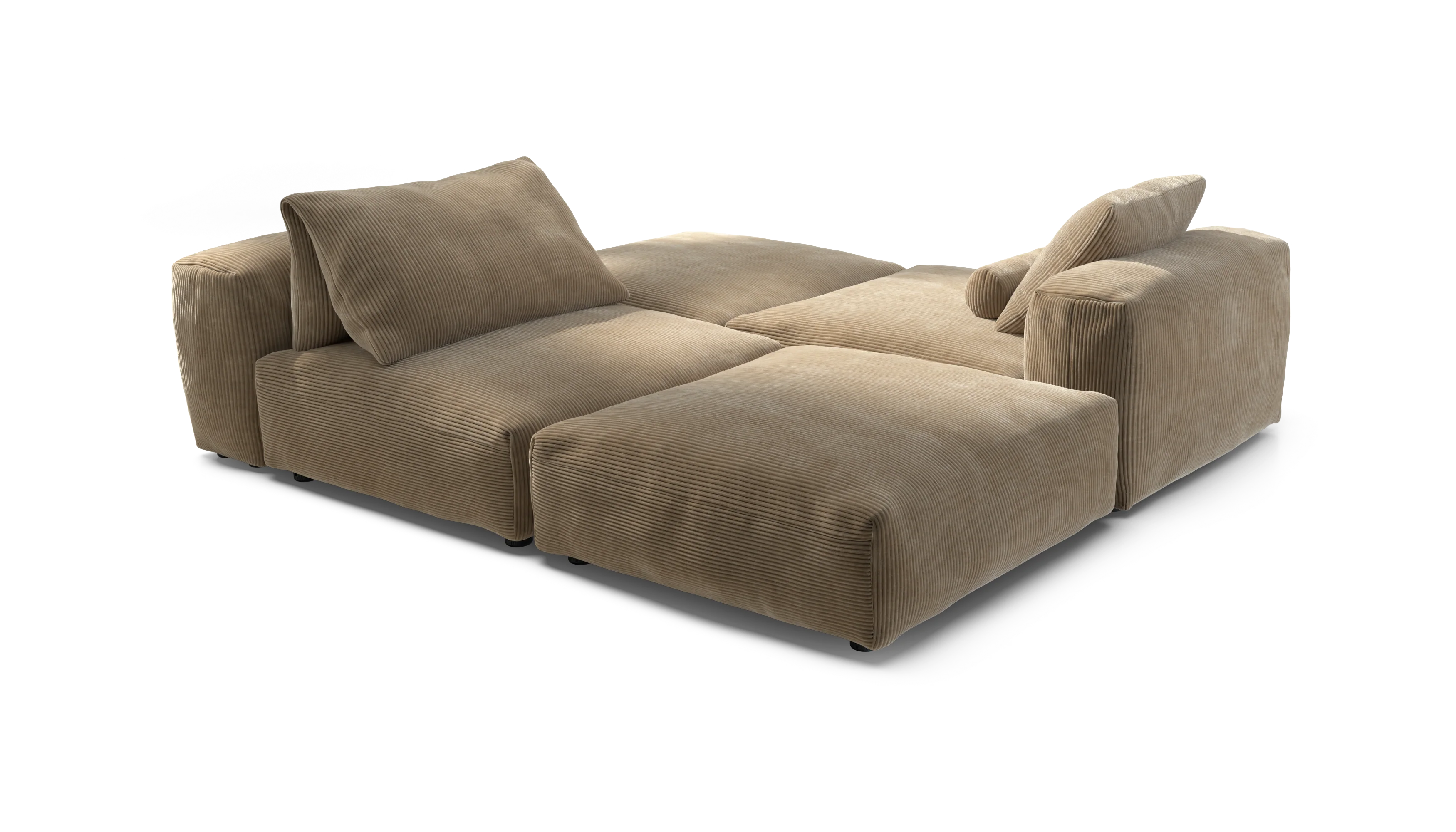 vetsak | Sofa Set 08 - Daybed - Cord Velour - Sand | Modulaire Sofa | 6 Zits | Outdoor Island | Double lounger - Image 3