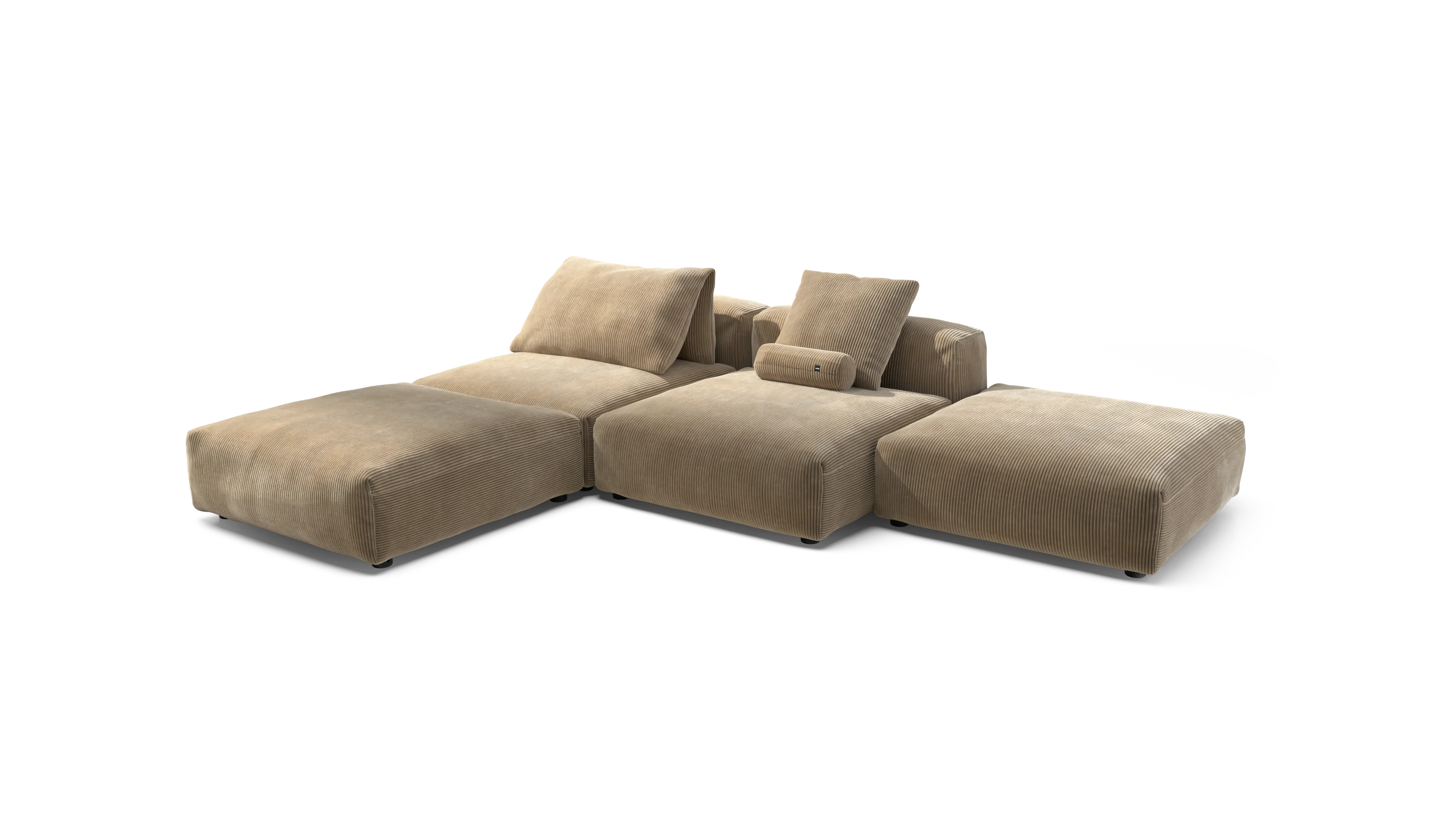vetsak | Sofa Set 08 - Daybed - Cord Velour - Sand | Modulaire Sofa | 6 Zits | Outdoor Island | Double lounger - Image 4