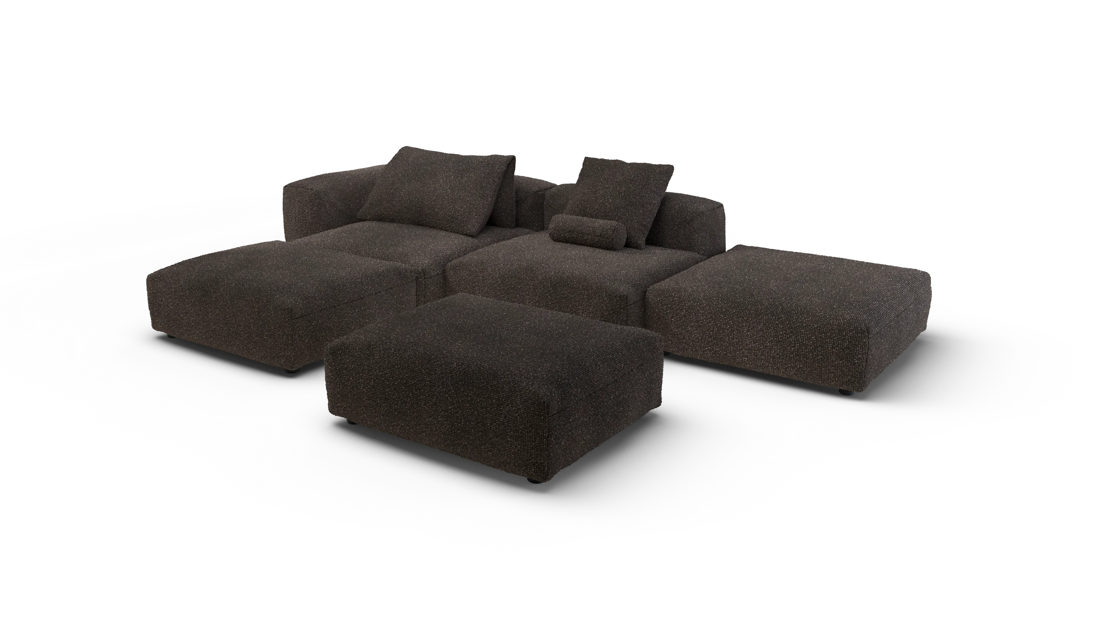 vetsak | Sofa Set 09 - The Island - Nub - Walnut | Modulaire Sofa | 7 Zits | Sofa Island - Image 4